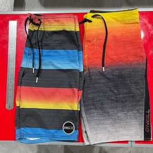 2 lot O’Neill Superfreak Boys Swim shorts sz 25 10